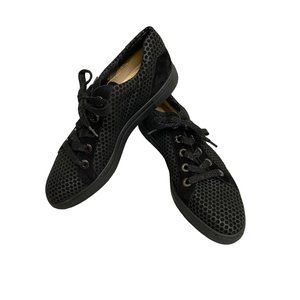 Hassia Maranello-G Black Velvet Suede Polka Dot Fashion Sneakers Sz UK 7 / US 9